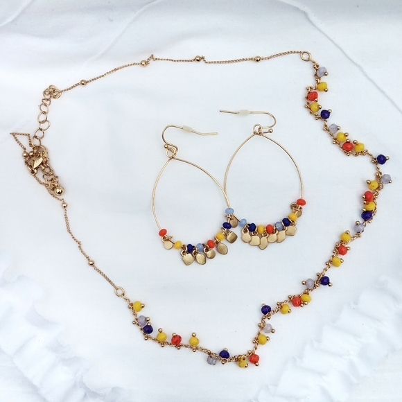 Colorful earring and necklace set - Picture 2 of 10